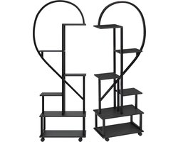 Metalen Plantstandaard Set van 2 - 6-Laags Rek - Zwart