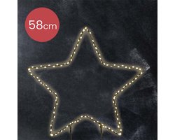 Metalen prik kerstster met 180 LED lampjes voor buiten - 58 cm