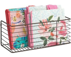 metalen rek met haken om op te hangen – kastrek draaddesign voor keukenkastjes – keukenorganizer om op te hangen in een keukenkastje of in de badkamer – brons