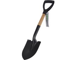 Metalen Schep met Houten Steel, 68 cm