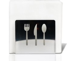 Metalen servethouder | Roestvrijstalen cocktail kleine tafelservethouder | Staande servethouder voor de keuken - Tafeldecoratie Buiten Zilveren servethouder (tafelgerei-stijl)