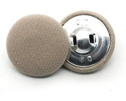 Metalen Stof Knoppen - Bedekte Knoppen Naaien - Doe-het-zelf Kleding - Metalen Lus Achterkant - 15-30 mm - Kaki