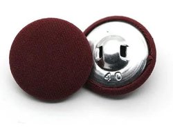 Metalen Stof Knoppen - Bedekte Knoppen Naaien - Kleding Decoratie - Metalen Handvat Achterkant - 30 mm 30 Stuks - Wijnrood