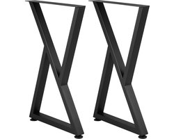 Metalen Tafelpoten 28x18 inch, set van 2, Robuuste Tafelpoten voor Bureaus en Banken. Smeedijzer, met Rubberen Vloerbeschermers, matte Afwerking. Ideaal voor doe-het-zelf eettafels thuis