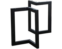 Metalen tafelpoten - Bureauonderstellen - Meubels maken - Industriële driehoek - 72 cm hoog - Zwart