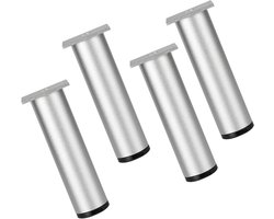 Metalen tafelpoten - Meubelsteunen Set - Meubels Versterken - Verstelbare Hoogte - Set van 4 stuks - Zilver