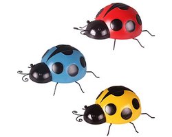 Metalen Terrasdecoratie Lieveheersbeestjes - Set van 3 voor Tuin en Buiten