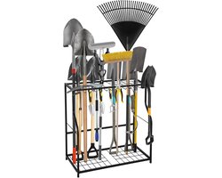 Metalen Tuin Gereedschapsrek - Organizer voor 43 Gereedschappen - Met 14 Haken - Vrijstaand Rek voor Garage & Schuur - 76 x 30 x 74 cm - Roestvrij