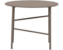 Metalen Tuin Salontafel - Ronde bijzettafel - Buiten Zitten - Stoer en speels design - Ø50 cm - Taupe