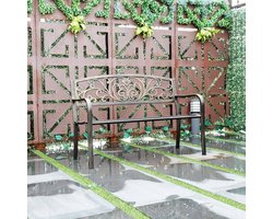 Metalen tuinbank - 2-3 personen - brons - gietijzer - 126 x 60 x 85 cm