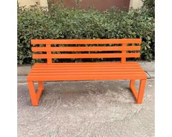 Metalen Tuinbank - Buiten Zitje - Ontspannen in Tuin - Weerbestendig Metaal - 40 x 120 x 85 cm - Oranje