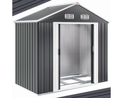 Metalen Tuinhuis - 1,8m² met Fundering & Deuren – Antraciet