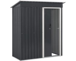 Metalen tuinhuis berging S - Antraciet - Incl. onderstel