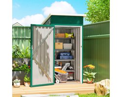 Metalen Tuinhuis Buiten - Tuinberging Gereedschapsschuur - Weerbestendig Gegalvaniseerd Staal - 107,5x91x185 cm - Groen