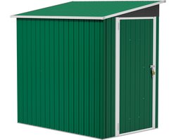 Metalen tuinhuis - staal buitenopslag - groen - schuifdeur - weerbestendig - 180 × 117 × 185 cm - tuinberging - gereedschap opslag - duurzame buitenkast