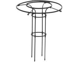 Metalen Tuinrek - Parasol Steun - Klimplanten Ondersteunen - PP-gecoat Staal - 90-210 cm Hoog - Zwart