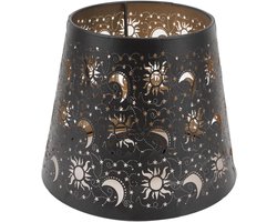 Metalen Uitgeholde Lampenkap met Zon-, Maan- en Sterrenschaduwen - E27 E26 Clip op voor Tafellampen, Wandlampen, Vloerlampen - Vintage Stijl - Decoratieve Verlichting