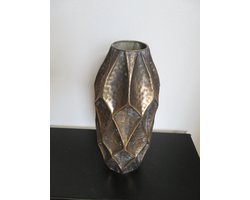Metalen Vaas Antiek Koper 46 cm Grote Decoratieve Vaas voor Droogbloemen Woonyard
