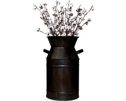 Metalen Vaas - Melk Kan Kruik - Home Decoratie - Frans Landelijk Stijl - Hoogte 19cm - Gegvaniseerd