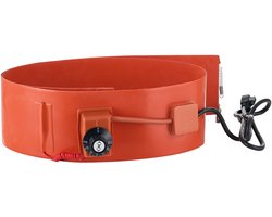 Metalen Vatverwarmer, 1200 W, 5 Inch, voor 55-Gallon Vaten, 86-302°F Instelbaar, Zeer Efficiënte Siliconen Vetvatverwarmer, Oranje