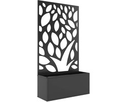 Metalen Verhoogde Plantenbak met Klimrek – Vrijstaand of Wandmontage – Bloembak met Trellis en Privacyscherm voor Tuin, Balkon en Terras