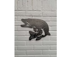 Metalen vis - De snoek - Metalen wanddecoratie - Tuin decoratie