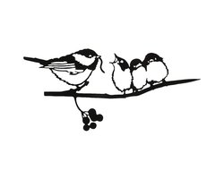 Metalen Vogel Silhouet - Tuinwanddecoratie - 3 Kipfiguren op Takken - Voor Boom Muur Gazon Tuin - Weerbestendig Metaal - Tuinliefhebbers - Roestkleur - 1 Stuk