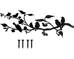 Metalen Vogel Wanddecoratie met 4 Schroeven voor Woonkamer, Slaapkamer en Balkon - Unieke Decoratieve Wandkunst