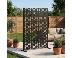 Metalen Vrijstaand Privacyscherm 183x116cm - Privacy voor buiten - Decoratief metalen paneel - Verplaatsbaar en draagbaar - Stabiele basis - Geschikt voor patio, terras, balkon, tuin