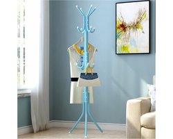 Metalen Vrijstaande Kapstok met 12 Haken - Stabiele Kledinghanger voor Jassen en Tassen - Blauw