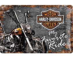 Metalen wandbord - Harley Davidson - My Favorite Ride - 20x30cm