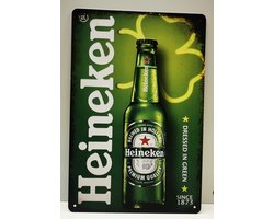 Metalen wandbord - Heineken - Mancave - Wand Decoratie - Metal sign - Mancave decoratie - Decoratie - Metalen borden - Tekst borden - Metalen bord