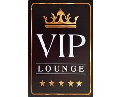 Metalen wandbord VIP Lounge - 20 x 30 cm