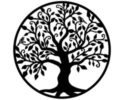 Metalen Wanddecoratie Boom des Levens - Industriële Stijl voor Woonkamer (60x60 cm)