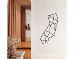 Metalen wanddecoratie, geometrisch Californië, Home Woonkamer Decor, Wandbord, Metalen Wandkunst, Interieur Decoratie, Indoor Outdoor Hangings (44x75cm)