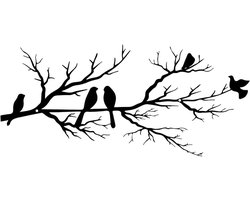 Metalen Wanddecoratie met Vogels en Takken - Stijlvolle Wandkunst