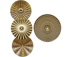 Metalen Wanddecoratie Set van 4 Luxe Rond 3D Muur Art Modern