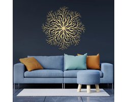 Metalen Wanddecoratie Tree of Life – 3D Wandkunst – Goud – 70 x 70 cm