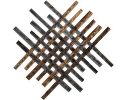 Metalen Wanddecoratie - Wandsculptuur Abstract - Woonkamer Aankleden - Handgemaakt Uniek Werk - 100x100x3cm - Bruin Koper