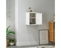 Metalen wandkast Burlöv 50x33x35 cm wit [en.casa]