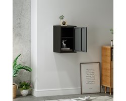 Metalen wandkast Burlöv 50x33x35 cm zwart [en.casa]