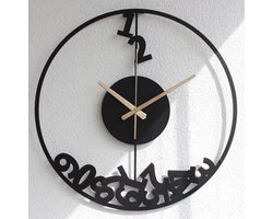 Metalen Wandklok-Wandklok Modern-Design Wandklok-Minimalistisch-Staal-Gepoedercoat-50 cm