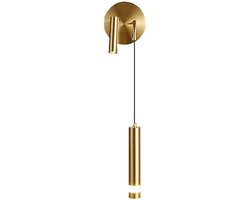 Metalen Wandlamp - Leeslamp Slaapkamer - Bij Bed Lezen - Draaibare Spot - 30 cm Hoogte - Goud