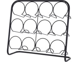 Metalen wijnflessen rek/wijnrek voor 12 flessen 45 x 14 x 38 cm - Wijnfles houder