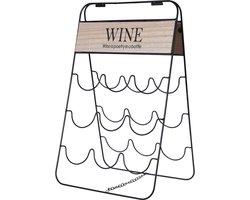 Metalen wijnflessen rek/wijnrek wine voor 9 flessen 30 x 2 x 49 cm - Wijnfles houder