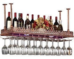 Metalen Wijnglazen Rek - Hangende Glas Houder - Bar Opslag - Multifunctioneel Ontwerp - N.v.t. - Bruin
