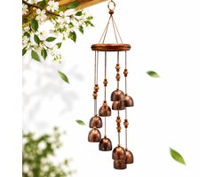 Metalen Windgong - Windvanger met Rustgevend Geluid - Tuindecoratie Buiten - Balkon Decoratie - Bruin