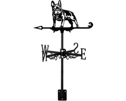 Metalen Windvaan Hond - Windrichtingaanwijzer Dakdecoratie - Dak Versieren - Handgelast IJzer - 50 x 35 cm - Zwart
