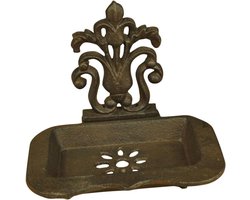 Metalen Zeepbakje - Zeepschaal met Afdruiprek - Badkamer Organisatie - Met Drainage Ontwerp - 20 x 16 cm - Vintage Goud