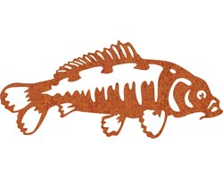 metalendier - muur decoratie - koi karper - cortenstaal - 679 x 300 - NL Fabrikaat
